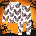 thumbnail image 2 of Weebloom Halloween Little Girl Pajamas Cute Bat Boys Pajama Set Long Sleeve Sleepwear Nightwear Pjs Loungewear White 6Y, 2 of 4