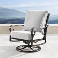 thumbnail image 4 of Oakland Living RICA-MATERA-5PC-AC 44 in. Outdoor Aluminum Round Fire Table Set with Four Deep Seating Swivel Rocking Chair - 5 Piece, 4 of 10