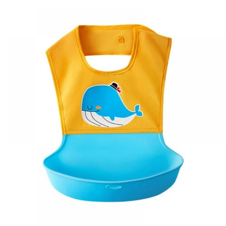 

Clearance! Baby Bibs - Waterproof Easy Wipe Bib for Babies Toddlers - Baby Feeding Bibs with Large Food Catcher Pocket - Travel Bibs for Baby Girl Boy