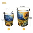 thumbnail image 3 of Balery Starry Sky Sunflower Cesta de ropa redonda con asas, impermeable, independiente, para ropa, juguetes, dormitorio y familia-Small, 3 of 6