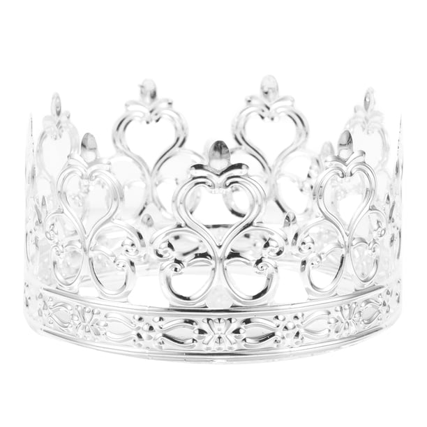 Adorno para tarta de corona plateada, mini corona de princesa, decoración para tarta de boda, fiesta de cumpleaños, tiara, adornos para cupcakes de princesa, adorno para tarta de corona