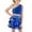 Blue, variant on Girls Outfits 2 piece Sequin Performance Two Piece Outfit Stretchy Comfort Fit Dance Top And Skirt For Parties And Shows,White,10-11 Years
