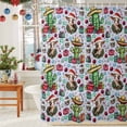 thumbnail image 6 of Shower Curtain 72"W x 84"L Western Cow Cactus Candy Cane Christmas Balls Light Blue Fabric Shower Curtains Set with Hooks Water Repellent Bathroom Curtains Machine Washable Bathroom Accessories, 6 of 9