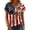 Khaki, variant on Women's V Neck Butterfly & Rose Print T Shirt Patriotic Glitter Graphic Casual Top