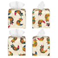thumbnail image 2 of Yiaed Boho Chicken Print Tissue Box Cover, PU Leather Decorative Organizer for Tabletop, Bathroom, Car, Office Creative Decorative, 2 of 7