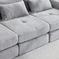 thumbnail image 5 of 101.5" Modular Sectional Sofa,Chenille Cloud Sofa Couch Convertible Folding Sofa Bed for Living Room,Bedroom,Apartment,Grey, 5 of 8