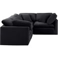 thumbnail image 3 of Meridian Furniture Indulge 123.5" Velvet L-Shaped Modular Sectional in Black, 3 of 10