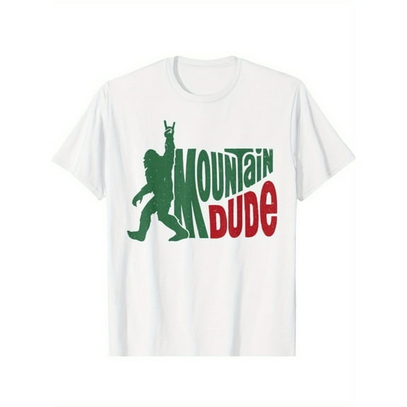 Mountain Dude T-Shirt | Funny Outdoor Enthusiast Graphic | Men's Black 100% Cotton Tee | Perfect Gift for Adventure Lovers & Friends