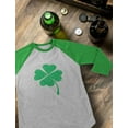 thumbnail image 4 of Tstars Womens Clover St Patricks Day Irish Shamrock St Patricks Day Hearts Shirts Gift for Her Irish Shirt Pride Proud Irish 3-4 Women Sleeve Baseball Jersey Shirt, 4 of 6