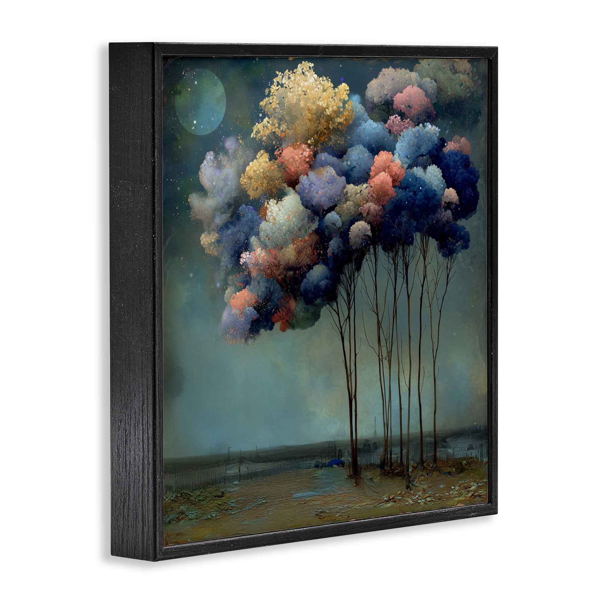 Stupell Industries Dreamy Sky Trees Surrealism Black Framed Giclee Art, design by Annabelle Hall