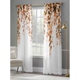 thumbnail image 4 of Orange Eucalyptus Sheer Curtains 84 Inch Length 2 Panels Set, Fall Weeping Botanical Leaf Watercolor Voile Window Treatment Rod Pocket Curtains Sheers Drapes for Bedroom/Living Room/Kitchen 52"x84"x2, 4 of 7