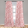 thumbnail image 5 of Ambesonne Valentines Curtains, Red and White Sketch, Pair of 28"x95", Scarlet White, 5 of 5