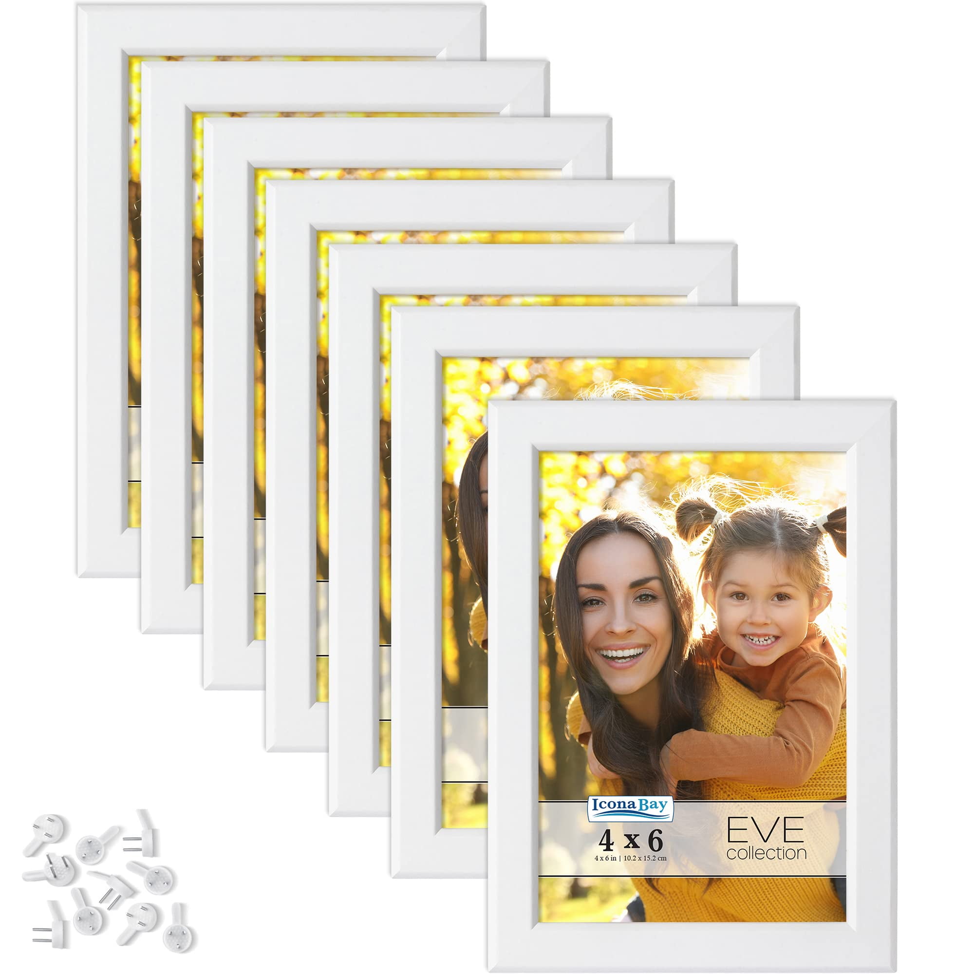 Icona Bay 4x6 White Picture Frames, 10 PK, Eve Tabletop Picture Frames