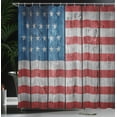 thumbnail image 4 of Ambesonne Retro Shower Curtain, Worn Style American Flag, 69"Wx70"L, Blue Red Pale Grey, 4 of 5
