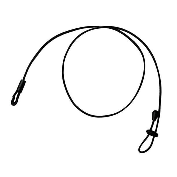 Correa/accesorio para caña de remo, kayak, canoa, balsa, bote de 47 pulgadas con clip de resorte negro