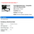 thumbnail image 2 of Front Right Brake Hose - Compatible with 1994 Mazda B2300, 2 of 2