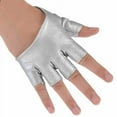 thumbnail image 3 of Soumake Lady Fashion Faux Leather Half Finger Gloves Driving Pole Dancing Show Gloves Fashion, 3 of 7