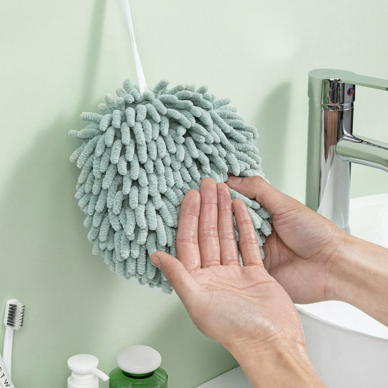 Visland Cute Chenille Hanging Hand Towels, Washcloths, Absorbent Thick  Kitchen＆Bathroom Microfiber Towel Bulk
