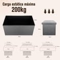 thumbnail image 4 of Banco de Almacenamiento, Reposapiés de Almacenamiento Grande Multifuncional 76 × 38 × 38 cm, Caja de Almacenaje, Taburete Reposapiés, Zapatera,Soporta hasta 200 kg, 4 of 8