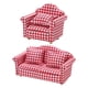 thumbnail image 1 of Sofá de de 2 Piezas, de Muebles en Miniatura Rojos Y Blancos 1/12, 1 of 6