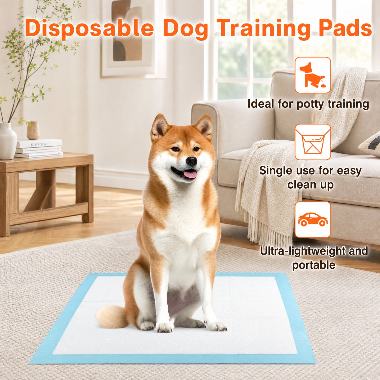 SUGIFT 30 x 30 Inch Pet Training Pads 150 Count Super Absorbent Puppy Pee Pads Leak Proof Disposable Dog Potty Pads for Indoor House Training, White