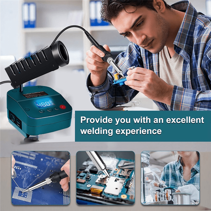 Battery Powered Soldering Kit For DIY For Bosch 18v Battery Cordless Soldering Iron With Digital LCD Display