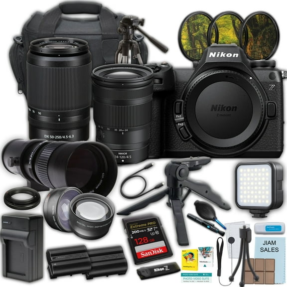 Nikon Z6 III Mirrorless Camera with Nikon NIKKOR Z 24-120mm f/4 S Lens & NIKKOR Z DX 50-250mm f/4.5-6.3 VR Lens   420-800mm Super Telephoto Lens   SanDisk Extreme Pro 128GB Memory Card   More