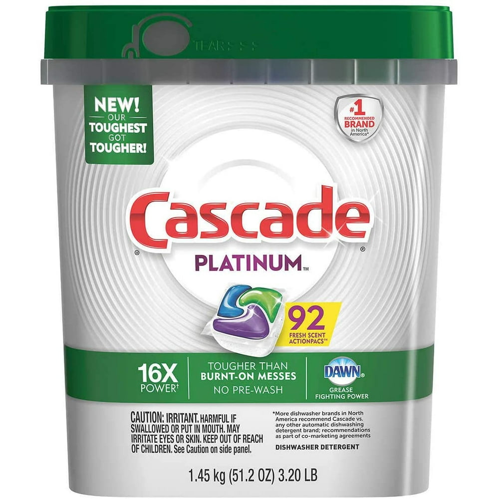 Cascade Platinum ActionPacs Dishwasher Detergent with Dawn, Fresh Scent