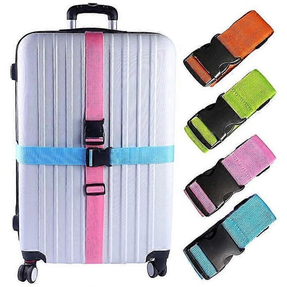 Cinturón de equipaje de 4 piezas con ancho ajustable para maletas, accesorios de viaje