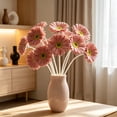 thumbnail image 4 of MMJ Artificial Gerbera Daisy Faux Flower Real Touch Bendable Stem 15.15in Home Wedding Party Vase Decor, 4 of 6