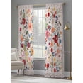 thumbnail image 4 of Pink Flowers Sheer Curtains 96 Inch Length 2 Panels Set, Spring Farmhouse Floral Leaves Vintage Voile Window Treatment Semi Sheer Long Curtains Drapes for Bedroom/Living Room/Kitchen 52"x96"x2, 4 of 7
