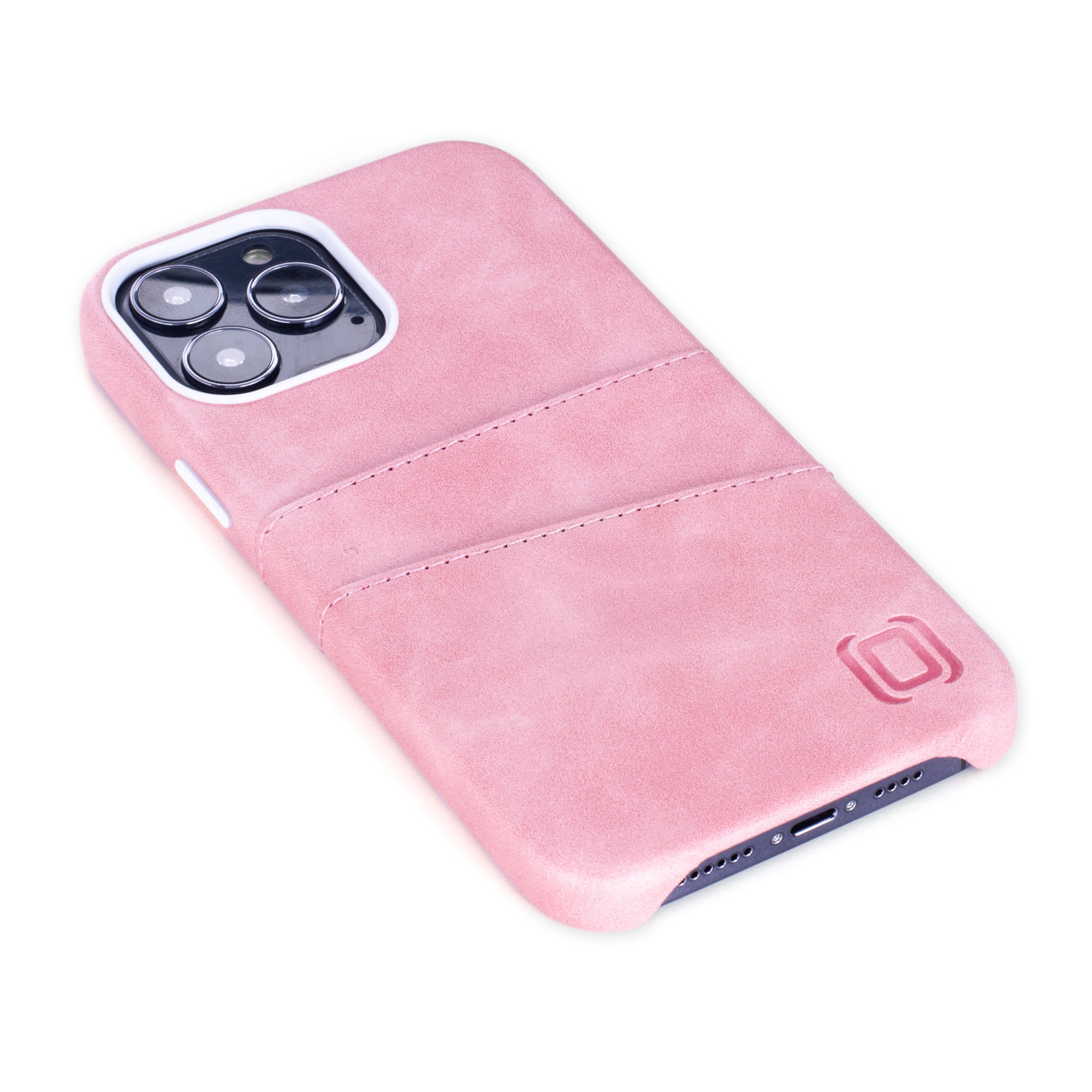 Dockem iPhone 13 Pro Max Exec M2 Wallet Case; Built-in Metal Plate, 2 Card Slots, Premium Synthetic Leather, Pink