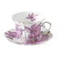 thumbnail image 1 of Juego de taza y platillo de porcelana, taza de café de cerámica, vajilla lisa con ribete dorado. 200 ml, 1 of 9