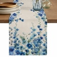 thumbnail image 2 of Retro Blue Flowers on Jam Table Runner 36 Inches Long,Kitchen Dining Tablerunners Country Floral Art Linen Table Runners Dresser Scarves for Home Dinner Wedding Holiday Party Decor, 2 of 9