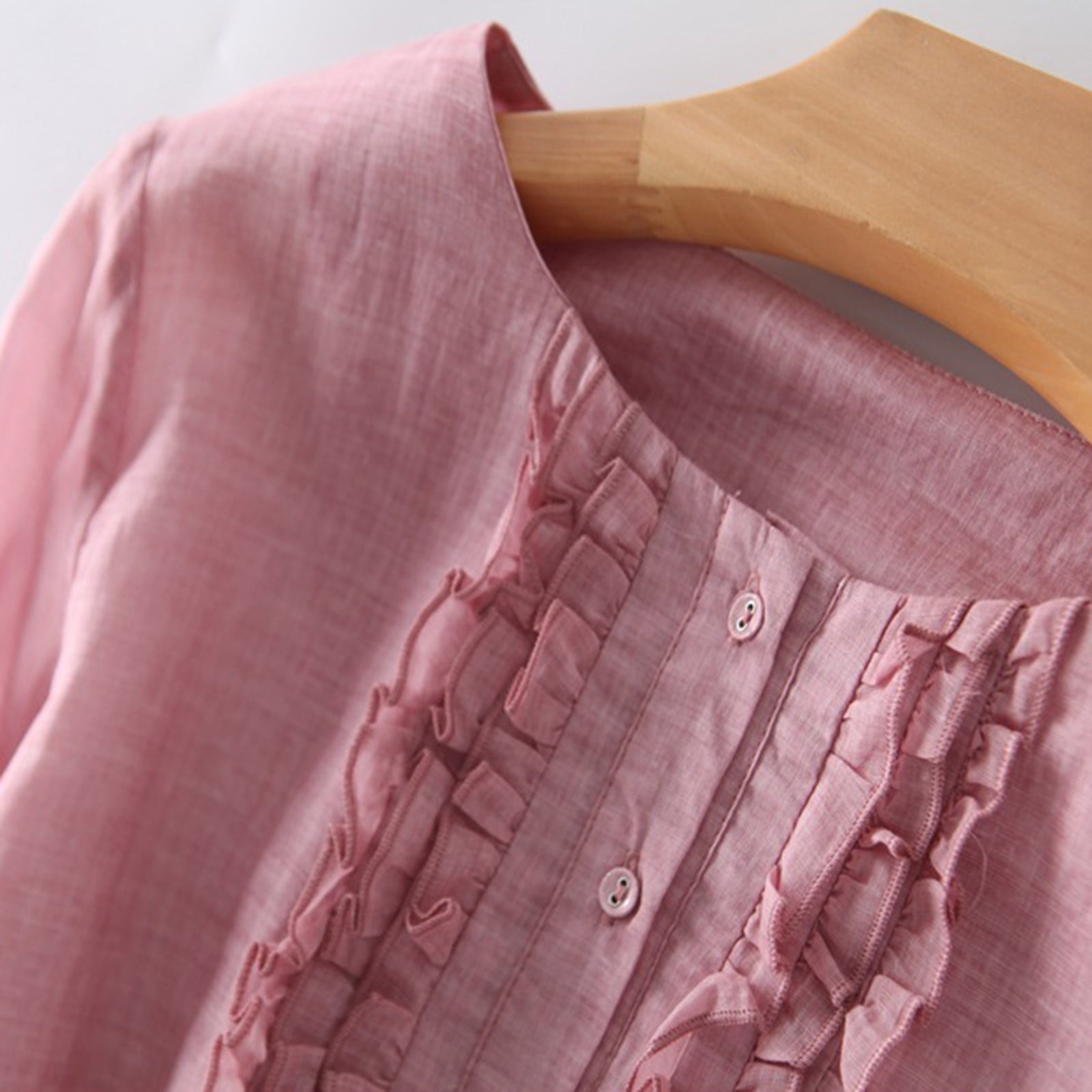 Cotton Linen Sundress for Women Solid Color 3/4 Sleeve Button Maxi Dress Tunic Bow Tie Front Layered Flowy Dresses