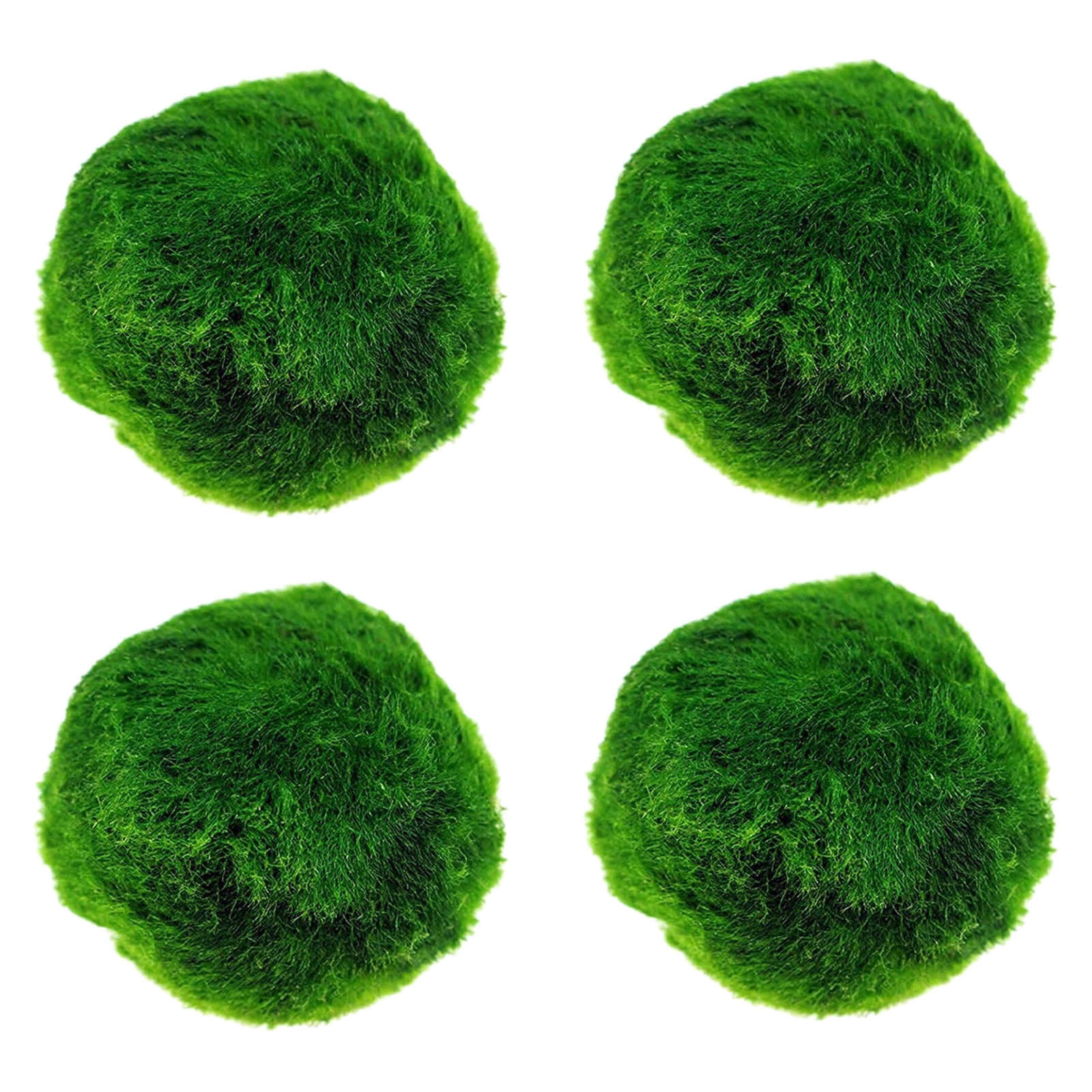 4PCS Aquarium Moss Balls Live Aquarium Plants Green Moss Decorative