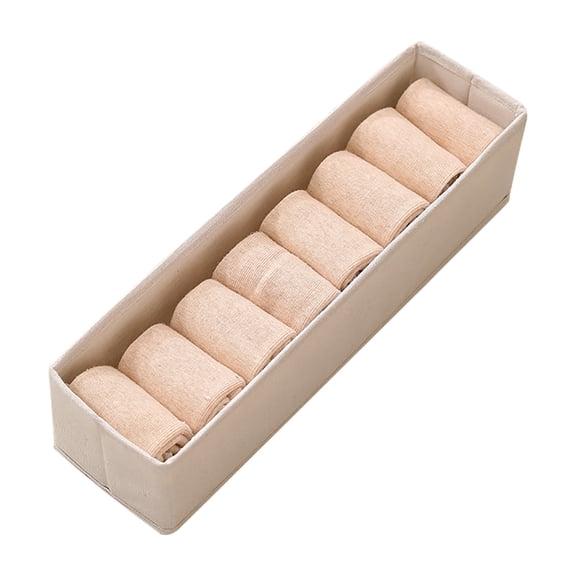 Drawer Organizer Box for Socks & Underwear | Foldable Closet Storage with PP Bottom | Cotton Fabric Cabinet Organizer for Ties & Belts | 1-Pack