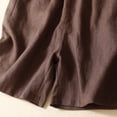 thumbnail image 6 of Shorts for Women Summer Casual Cotton Linen Lightweight Elastic Waist Wide Straight Leg Shorts with Pockets, 6 of 9