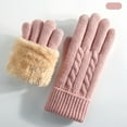 thumbnail image 2 of Hellosay Gloves Winter Women Knit Thermal Warm Fleece Lined Christmas Gifts Pink, 2 of 3
