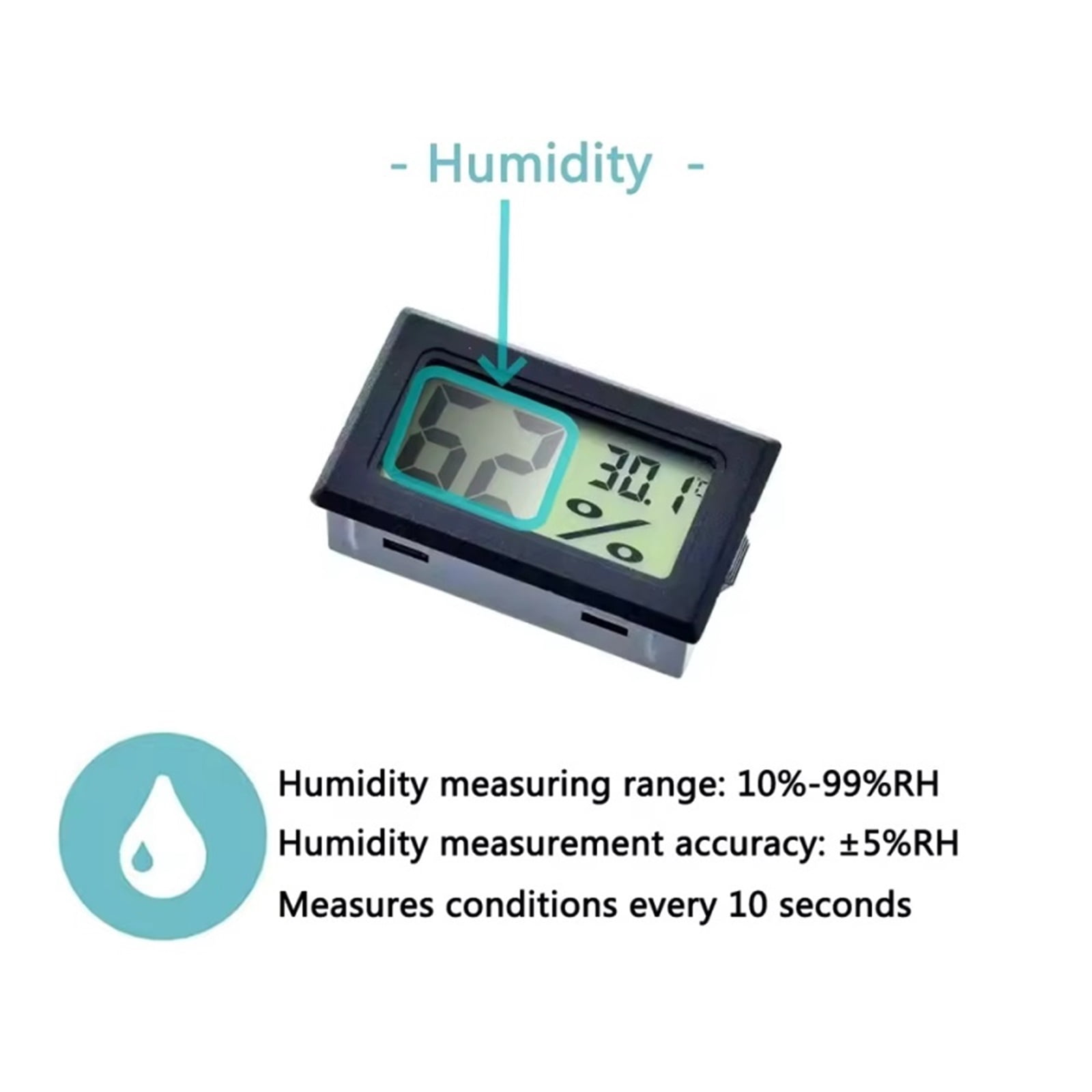 6/4/2pcs Digital LCD Thermometer Hygrometer Indoor Room Mini Electronic Temperature Humidity - 6PCS BLACK ℉
