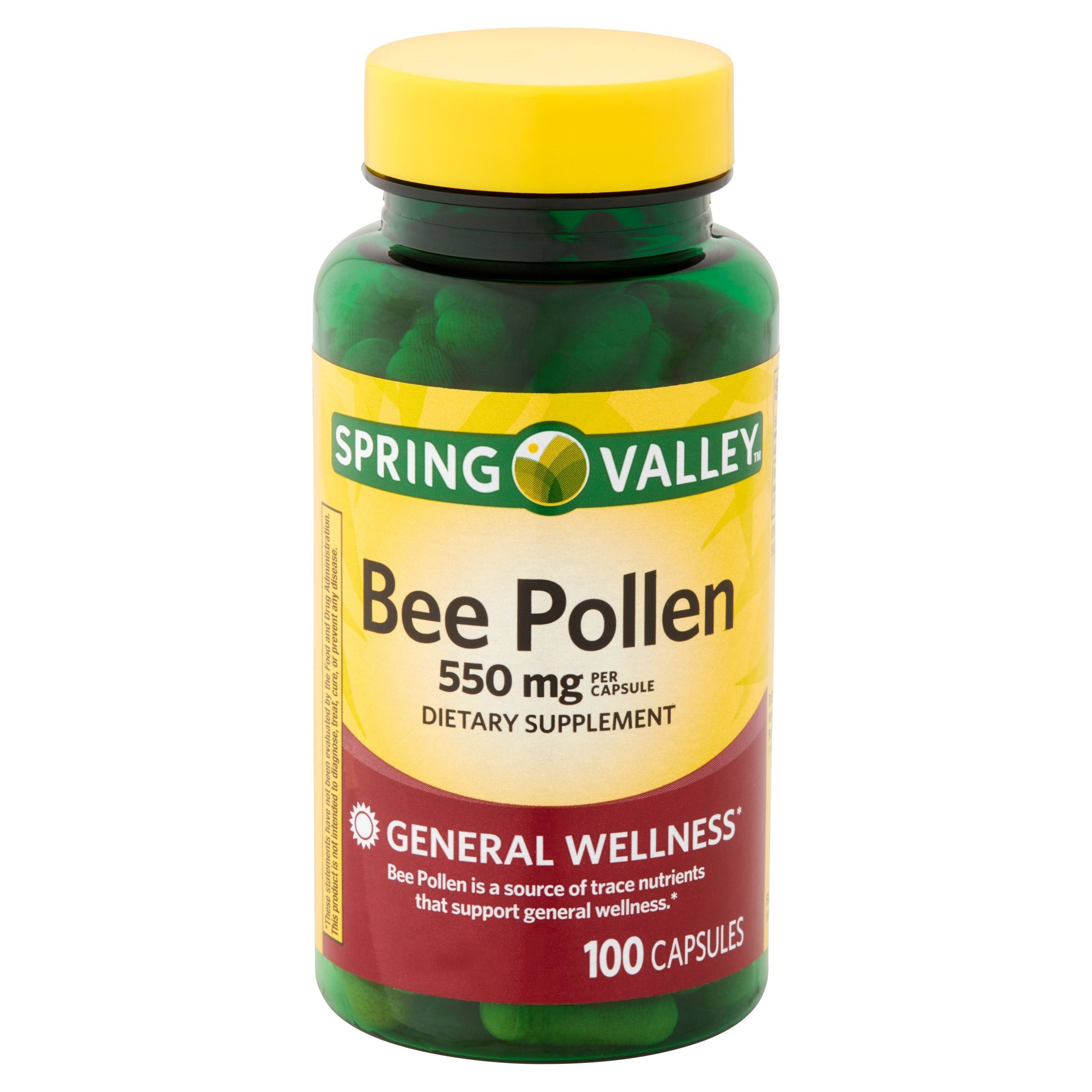 Spring Valley Bee Pollen Capsules 550 Mg 100 Ct Walmart Com