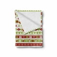 thumbnail image 2 of Christmas Soft Flannel Fleece Throw Blanket, Merry Christmas Words Xmas Ceremony Theme Design Borders, Cozy Plush for Indoor and Outdoor Use, 50" x 70", Apple Green White, by Ambesonne, 2 of 6