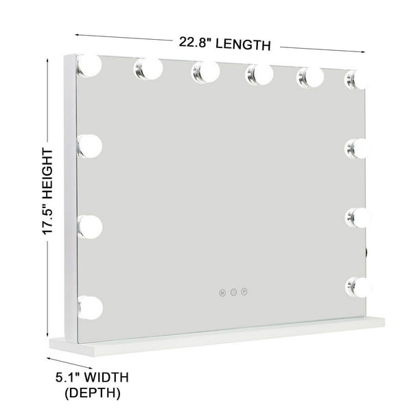 Miroir lumineux tactile - 13 ampoules, 3 modes de couleurs, différentes  tailles disponibles (Vendeur Tiers) –