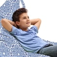 thumbnail image 1 of Ethnic Lounger Chair Bag, Traditional Mediterranean Style Flower Pattern Folk Leaves Retro Scrolls, High Capacity Storage with Handle Container, Lounger Size, Violet Blue and White, by Ambesonne, 1 of 1