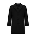 thumbnail image 2 of VONCOS Winter Coat for Men Fashion Single Breasted Peacoat Warm Fleece Jacket Long Trench Coat, 2 of 5