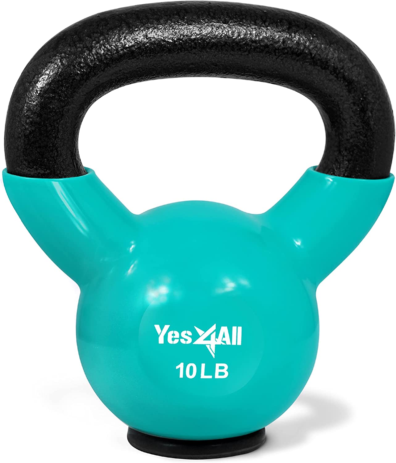 Yes4All 10lb Vinyl Coated / PVC Kettlebell with Rubber Base, Peacock Blue, Single - image 2 of 2