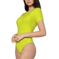 thumbnail image 2 of Gaeub Yellow Women'S Short Sleeve One Piece Swimsuit Sexy High-Waisted Bodysuit For Swimming, Beach, Sports - X-Large, 2 of 9
