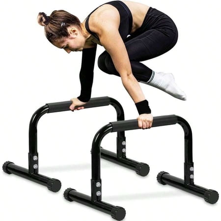 Push Up Bar, 14 High Steel Parallettes Amp Dip Bar With Full Coverage Foam Handle, HeavyDuty Calisthenics Parallel Bars For LSit, Dips, Home Gym Strength Training Workout