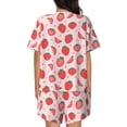 thumbnail image 3 of Naloa Strawberry Women's Short-Sleeved Pajama Set, Loungewear, Summer pajamas, Breathable Cozy - 3X-Large, 3 of 9