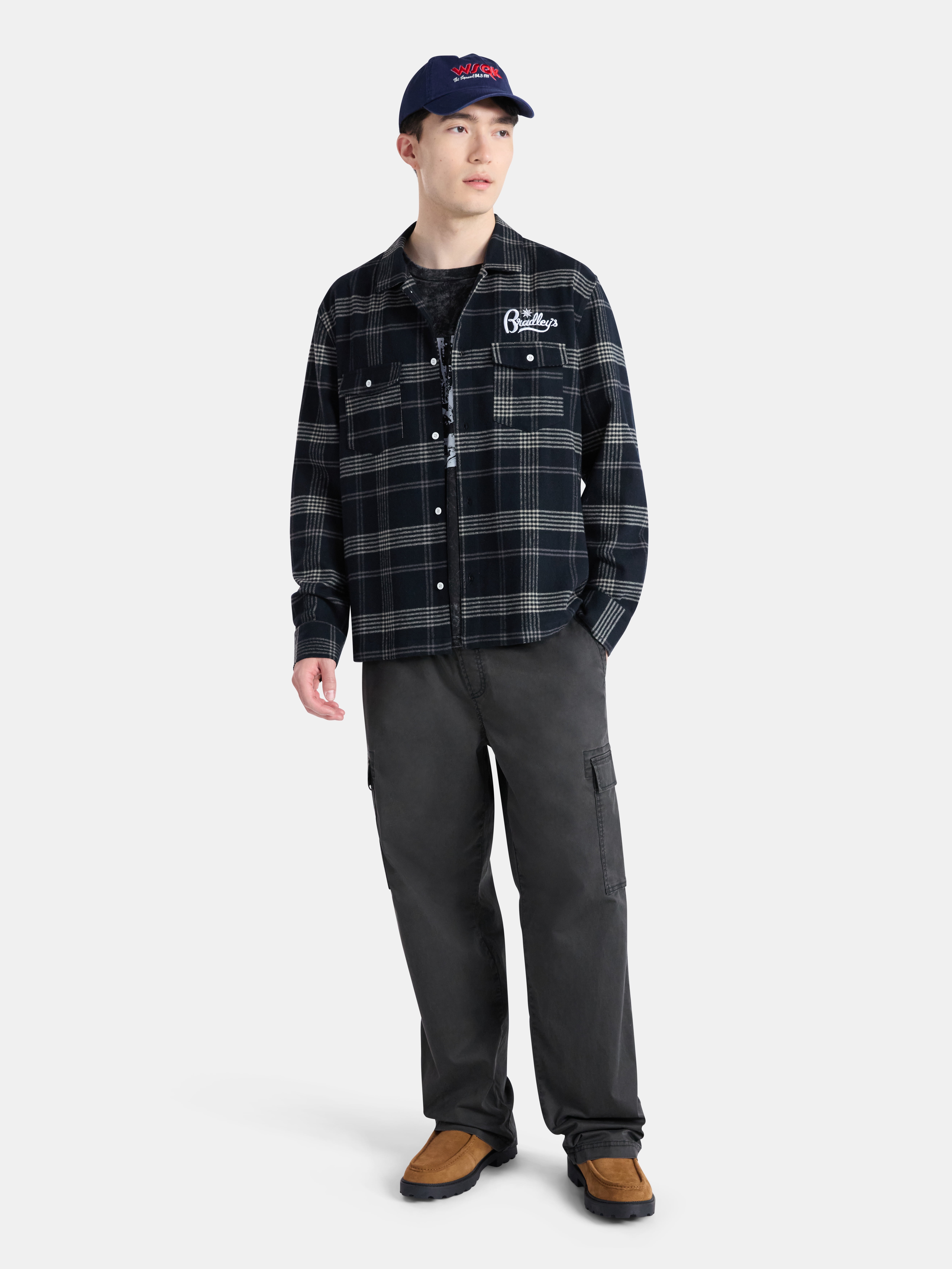 Netflix Stranger Things Bradley’s Cotton Flannel from No Boundaries, Men's & Big Men's